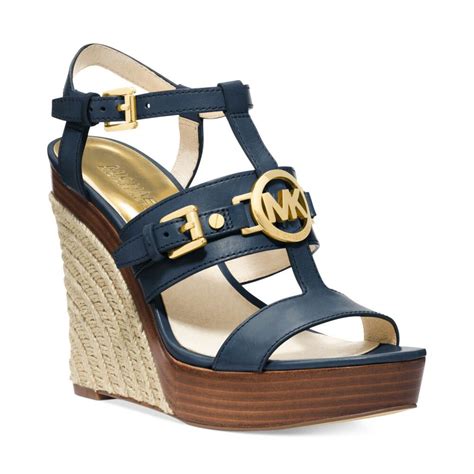 navy blue michael kors sandals|michael kors sandals with heel.